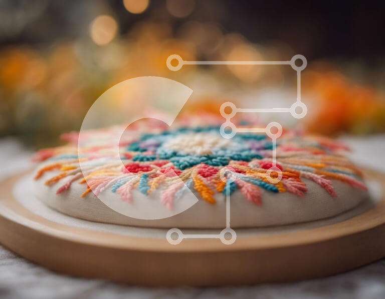 Σετ των 2 Intra Συλλεκτικό Ξύλινο Παζλ Plywood  4mm - Φρεσκοψημένο διακοσμημένο κέικ με πολύχρωμα λουλούδια σε ξύλινη σανίδα Σε Ξύλινο Κουτί - Διαστάσεις: 10x10 cm – 25 κομμάτια