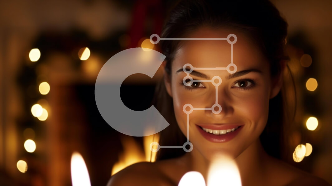 Intra Συλλεκτικό Ξύλινο Παζλ Plywood  4mm - Γυναίκα που γιορτάζει με αναμμένα κεριά μπροστά από ένα τζάκι Σε Ξύλινο Κουτί - Διαστάσεις: 10x10 cm – 25 κομμάτια