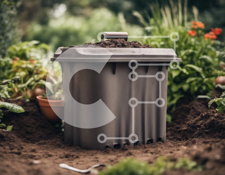 Intra Συλλεκτικό Ξύλινο Παζλ Plywood  4mm - Καφέ κάδος απορριμμάτων σε έναν κήπο Σε Ξύλινο Κουτί - Διαστάσεις: 10x10 cm – 25 κομμάτια