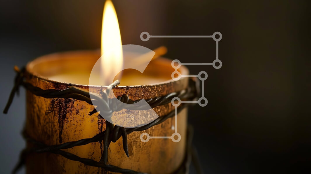 Intra Συλλεκτικό Ξύλινο Παζλ Plywood  4mm - Αναμμένο κερί με συρματοπλέγματα Σε Ξύλινο Κουτί - Διαστάσεις Puzzle: 10x10 cm – 25 κομμάτια