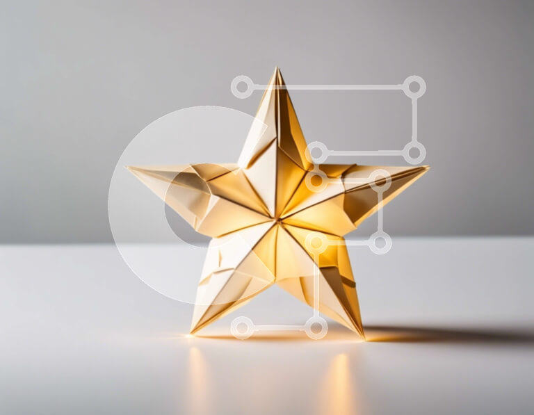 Intra Συλλεκτικό Ξύλινο Παζλ Plywood  4mm - Φανάρι Origami Gold Star ως διακοσμητικό κομμάτι Σε Ξύλινο Κουτί - Διαστάσεις Puzzle: 10x10 cm – 25 κομμάτια