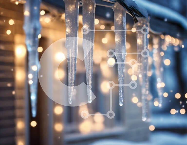 Intra Συλλεκτικό Ξύλινο Παζλ Plywood  4mm - Winter Wonderland: Χιονισμένο σπίτι με παγάκια και χριστουγεννιάτικα φώτα Σε Ξύλινο Κουτί - Διαστάσεις Puzzle: 10x10 cm – 25 κομμάτια