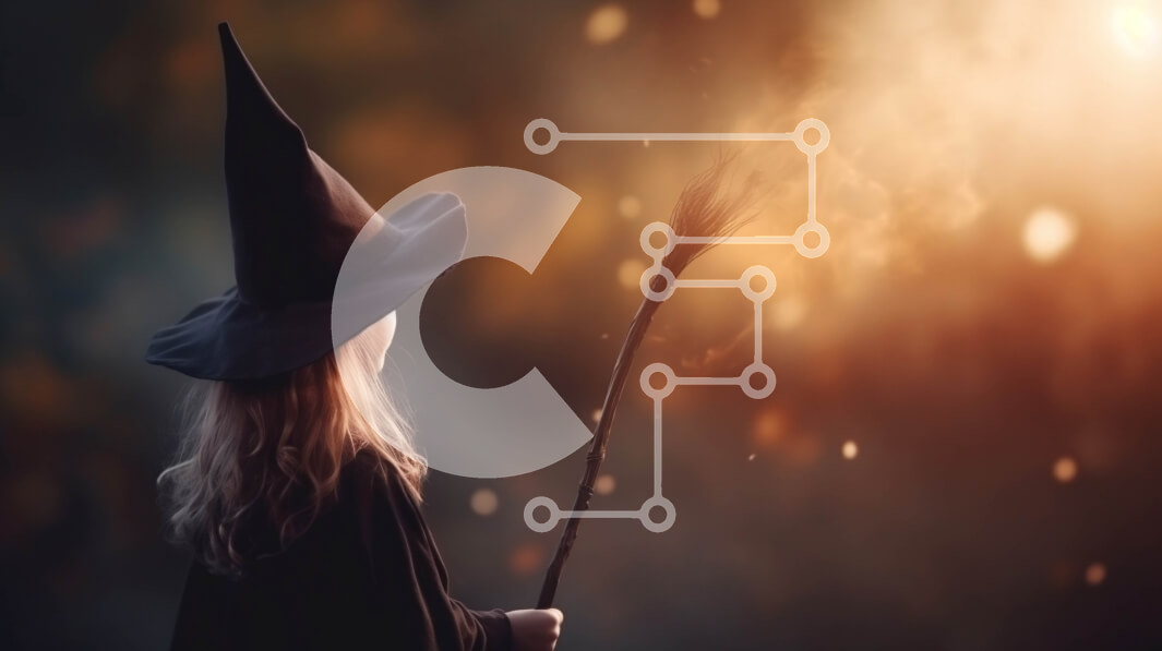 Intra Συλλεκτικό Ξύλινο Παζλ Plywood  4mm - Νεαρό κορίτσι με κοστούμι μάγισσας με σκούπα Σε Ξύλινο Κουτί - Διαστάσεις: 10x10 cm – 25 κομμάτια