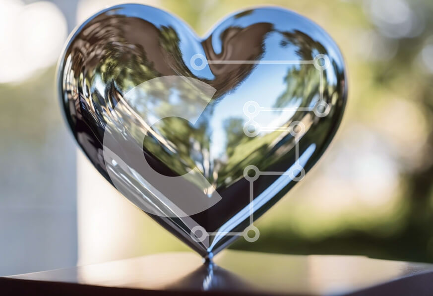 Intra Συλλεκτικό Ξύλινο Παζλ Plywood  4mm - Ασημένιο γλυπτό σε σχήμα καρδιάς σε ξύλινη βάση Σε Ξύλινο Κουτί - Διαστάσεις Puzzle: 10x10 cm – 25 κομμάτια