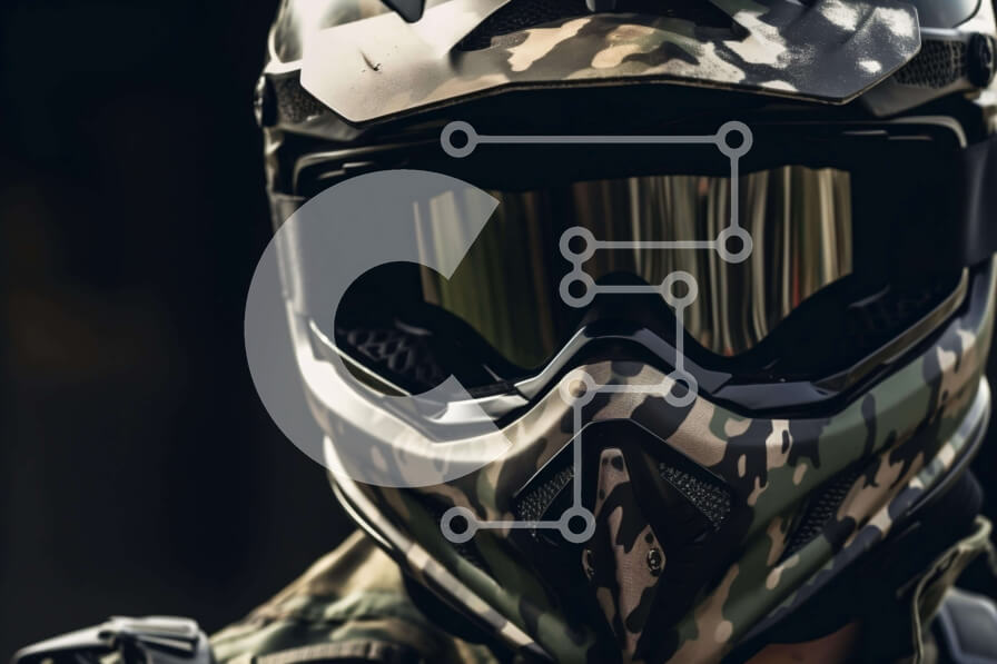 Intra Συλλεκτικό Ξύλινο Παζλ Plywood  4mm - Άτομο που φορά κράνος και γυαλιά σε στυλ αεροπόρου Σε Ξύλινο Κουτί - Διαστάσεις Puzzle: 10x10 cm – 25 κομμάτια