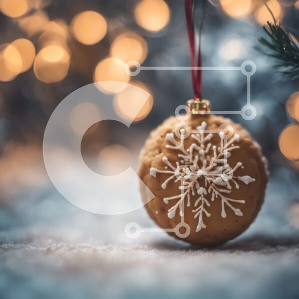 Intra Συλλεκτικό Ξύλινο Παζλ Plywood  4mm - Κρεμαστό στολίδι με μπισκότα νιφάδα χιονιού για την εορταστική περίοδο Σε Ξύλινο Κουτί - Διαστάσεις: 10x10 cm – 25 κομμάτια