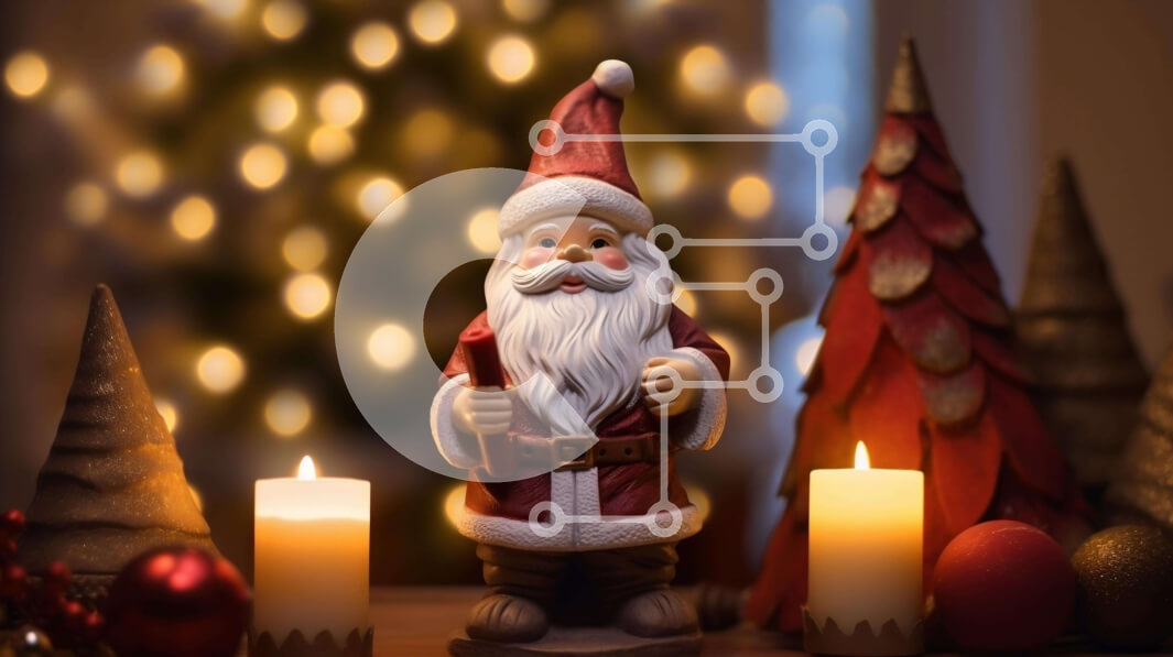 Intra Συλλεκτικό Ξύλινο Παζλ Plywood  4mm - Άγαλμα Άγιου Βασίλη με Χριστουγεννιάτικα στολίδια Σε Ξύλινο Κουτί - Διαστάσεις: 10x10 cm – 25 κομμάτια