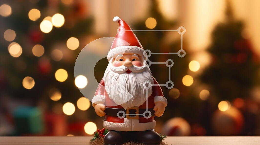 Intra Συλλεκτικό Ξύλινο Παζλ Plywood  4mm - Ειδώλιο Άγιου Βασίλη με χριστουγεννιάτικα φωτάκια και στολίδια Σε Ξύλινο Κουτί - Διαστάσεις: 10x10 cm – 25 κομμάτια