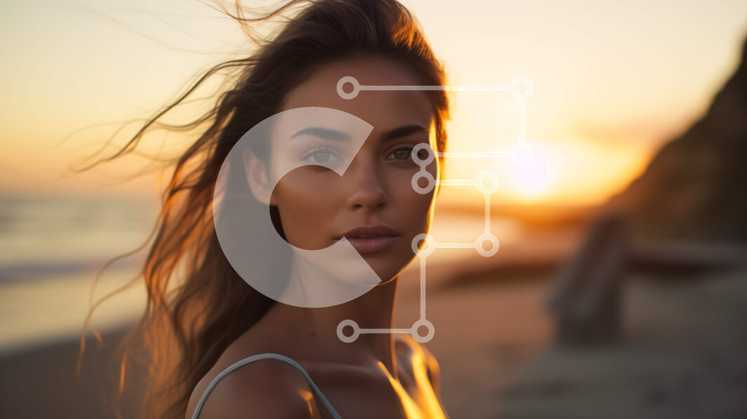 Intra Συλλεκτικό Ξύλινο Παζλ Plywood  4mm - Εκπληκτική γυναίκα στην παραλία στο ηλιοβασίλεμα Σε Ξύλινο Κουτί - Διαστάσεις Puzzle: 10x10 cm – 25 κομμάτια