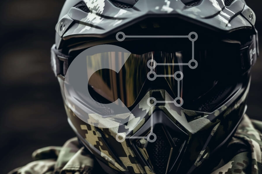 Intra Συλλεκτικό Ξύλινο Παζλ Plywood  4mm - Άνδρας με καμουφλάζ χακί με στρατιωτικό κράνος και γυαλιά Σε Ξύλινο Κουτί - Διαστάσεις Puzzle: 10x10 cm – 25 κομμάτια