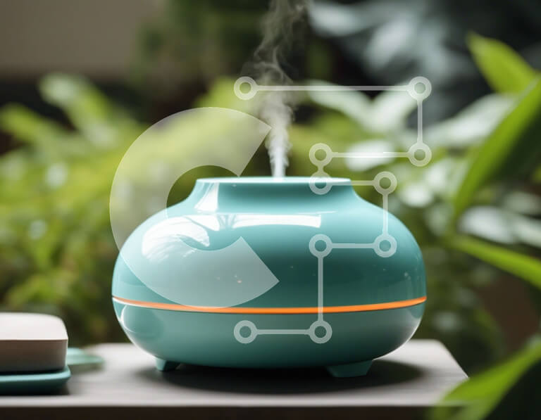 Intra Συλλεκτικό Ξύλινο Παζλ Plywood  4mm - Υγραντήρας Teal με ατμό και φυτά Σε Ξύλινο Κουτί - Διαστάσεις: 10x10 cm – 25 κομμάτια