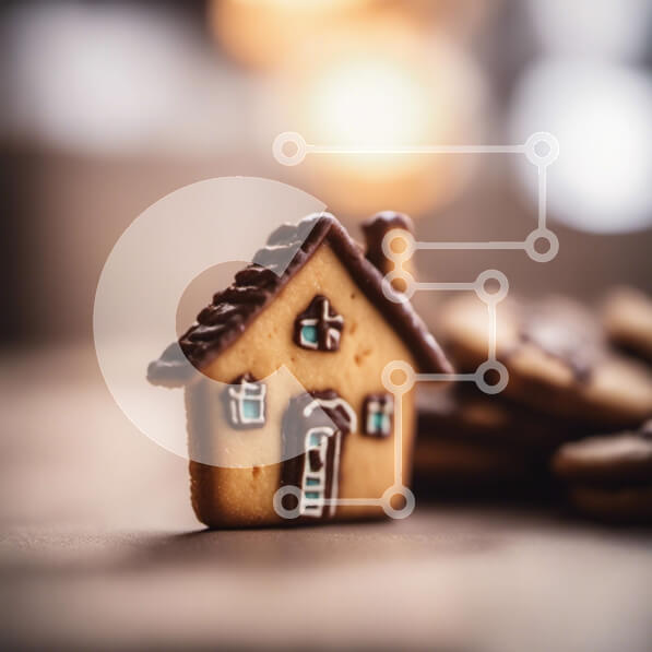 Intra Συλλεκτικό Ξύλινο Παζλ Plywood  4mm - Διακόσμηση με μελόψωμο και μπισκότα για τις γιορτές Σε Ξύλινο Κουτί - Διαστάσεις: 10x10 cm – 25 κομμάτια