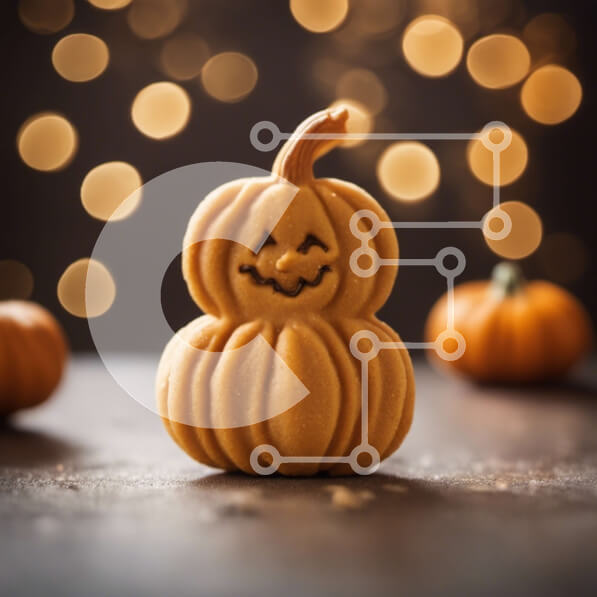 Intra Συλλεκτικό Ξύλινο Παζλ Plywood  4mm - Ειδώλιο κολοκύθας αποκριών σε ένα τραπέζι Σε Ξύλινο Κουτί - Διαστάσεις Puzzle: 10x10 cm – 25 κομμάτια