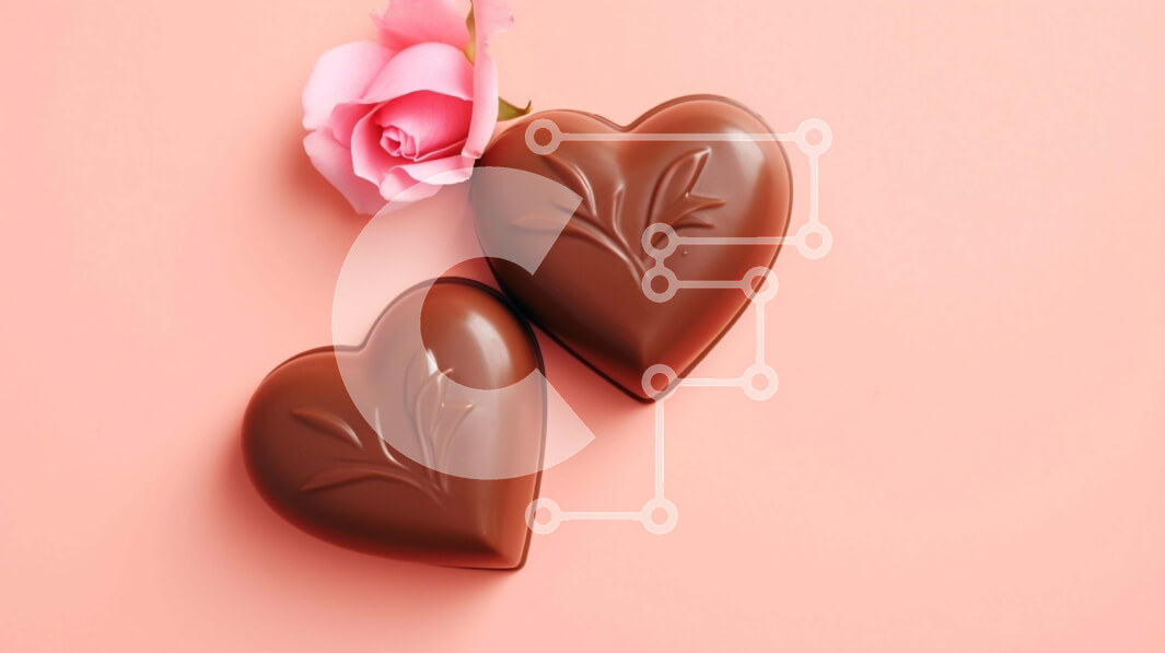 Intra Συλλεκτικό Ξύλινο Παζλ Plywood  4mm - Σοκολάτες σε σχήμα καρδιάς σε ροζ φόντο - δώρο για την ημέρα του Αγίου Βαλεντίνου Σε Ξύλινο Κουτί - Διαστάσεις: 10x10 cm – 25 κομμάτια