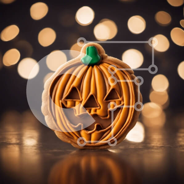 Intra Συλλεκτικό Ξύλινο Παζλ Plywood  4mm - Μπισκότο σε σχήμα κολοκύθας με φωτισμένο φόντο Σε Ξύλινο Κουτί - Διαστάσεις Puzzle: 10x10 cm – 25 κομμάτια