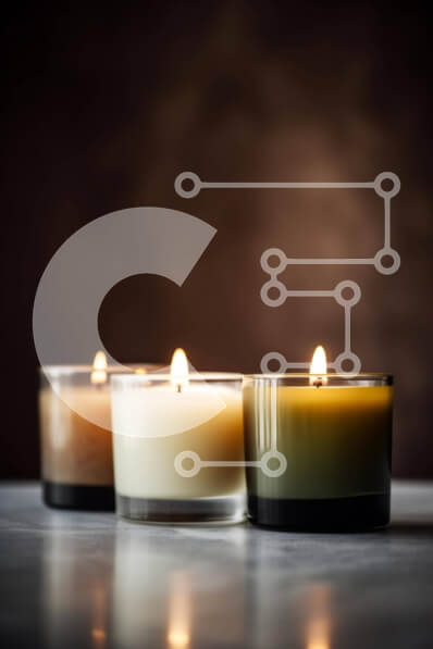 Intra Συλλεκτικό Ξύλινο Παζλ Plywood  4mm - Αναμμένο κερί και δύο άφωτα κεριά στο τραπέζι Σε Ξύλινο Κουτί - Διαστάσεις Puzzle: 10x10 cm – 25 κομμάτια