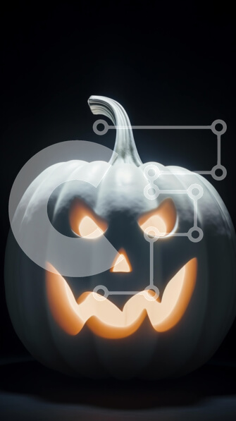 Intra Συλλεκτικό Ξύλινο Παζλ Plywood  4mm - Λαμπερή λευκή κολοκύθα στο σκοτάδι Σε Ξύλινο Κουτί - Διαστάσεις Puzzle: 10x10 cm – 25 κομμάτια