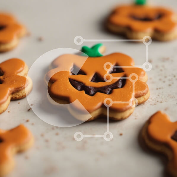 Σετ των 2 Intra Συλλεκτικό Ξύλινο Παζλ Plywood  4mm - Διάφορα μπισκότα σε σχήμα κολοκύθας για το Halloween Σε Ξύλινο Κουτί - Διαστάσεις: 10x10 cm – 25 κομμάτια