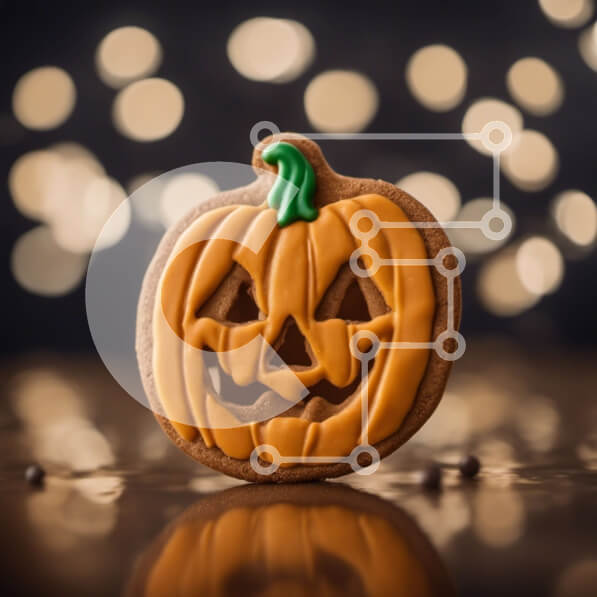 Σετ των 2 Intra Συλλεκτικό Ξύλινο Παζλ Plywood  4mm - Μπισκότο σε σχήμα κολοκύθας με γλάσο και πασπαλίζει σε φωτισμένο φόντο Σε Ξύλινο Κουτί - Διαστάσεις: 10x10 cm – 25 κομμάτια