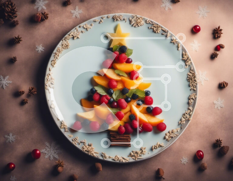 Σετ των 2 Intra Συλλεκτικό Ξύλινο Παζλ Plywood  4mm - Διακόσμηση χριστουγεννιάτικου δέντρου σε πιάτο φρούτων Σε Ξύλινο Κουτί - Διαστάσεις: 10x10 cm – 25 κομμάτια