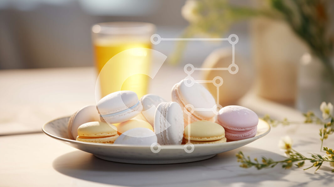 Σετ των 2 Intra Συλλεκτικό Ξύλινο Παζλ Plywood  4mm - Πολύχρωμα αμυγδαλωτά και λουλούδια στο τραπέζι Σε Ξύλινο Κουτί - Διαστάσεις: 10x10 cm – 25 κομμάτια