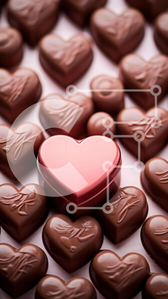 Intra Συλλεκτικό Ξύλινο Παζλ Plywood  4mm - Ποικιλία σοκολατάκια σε σχήμα καρδιάς για την ημέρα του Αγίου Βαλεντίνου Σε Ξύλινο Κουτί - Διαστάσεις: 10x10 cm – 25 κομμάτια