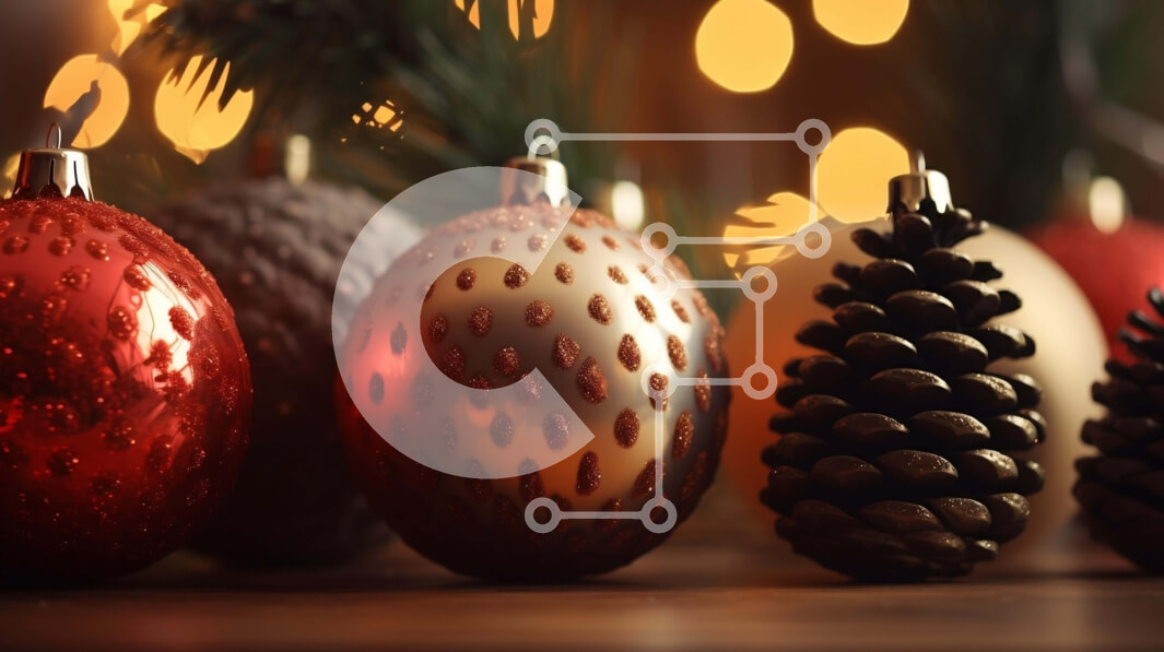 Intra Συλλεκτικό Ξύλινο Παζλ Plywood  4mm - Εορταστικά στολίδια σε ένα τραπέζι Σε Ξύλινο Κουτί - Διαστάσεις: 10x10 cm – 25 κομμάτια