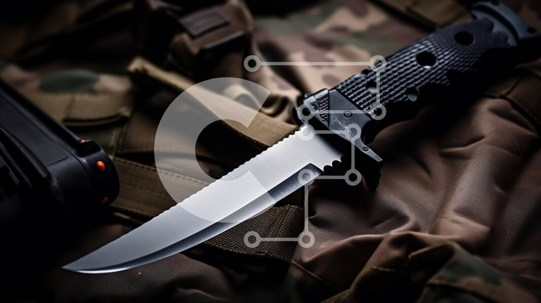 Intra Συλλεκτικό Ξύλινο Παζλ Plywood  4mm - Μαχαίρι σε ύφασμα παραλλαγής Σε Ξύλινο Κουτί - Διαστάσεις: 10x10 cm – 25 κομμάτια