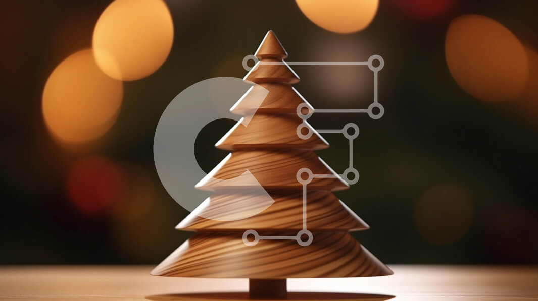 Intra Συλλεκτικό Ξύλινο Παζλ Plywood  4mm - Ξύλινο χριστουγεννιάτικο δέντρο με πολύχρωμα φωτάκια Σε Ξύλινο Κουτί - Διαστάσεις: 10x10 cm – 25 κομμάτια