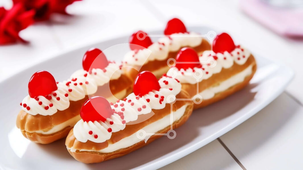 Σετ των 2 Intra Συλλεκτικό Ξύλινο Παζλ Plywood  4mm - Πιάτο με ντόνατς και κόκκινα τριαντάφυλλα Σε Ξύλινο Κουτί - Διαστάσεις: 10x10 cm – 25 κομμάτια