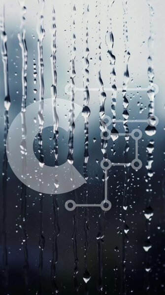 Intra Συλλεκτικό Ξύλινο Παζλ Plywood  4mm - Σταγόνες βροχής σε ένα γυαλί παραθύρου Σε Ξύλινο Κουτί - Διαστάσεις Puzzle: 10x10 cm – 25 κομμάτια