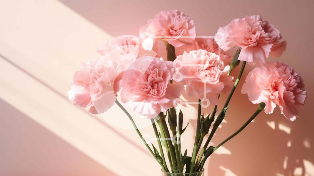 Σετ των 2 Intra Συλλεκτικό Ξύλινο Παζλ Plywood  4mm - Ροζ γαρύφαλλα σε βάζο στο τραπέζι Σε Ξύλινο Κουτί - Διαστάσεις: 10x10 cm – 25 κομμάτια