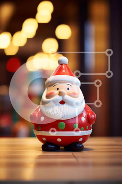 Intra Συλλεκτικό Ξύλινο Παζλ Plywood  4mm - Μικρό ειδώλιο Άγιου Βασίλη στο τραπέζι Σε Ξύλινο Κουτί - Διαστάσεις: 10x10 cm – 25 κομμάτια