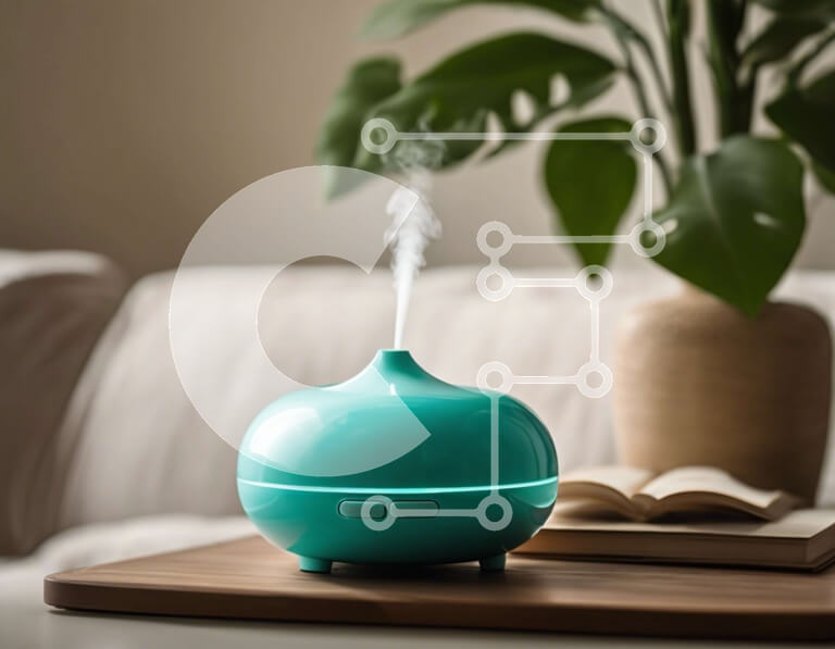 Intra Συλλεκτικό Ξύλινο Παζλ Plywood  4mm - Υγραντήρας Teal σε τραπεζάκι σαλονιού Σε Ξύλινο Κουτί - Διαστάσεις: 10x10 cm – 25 κομμάτια