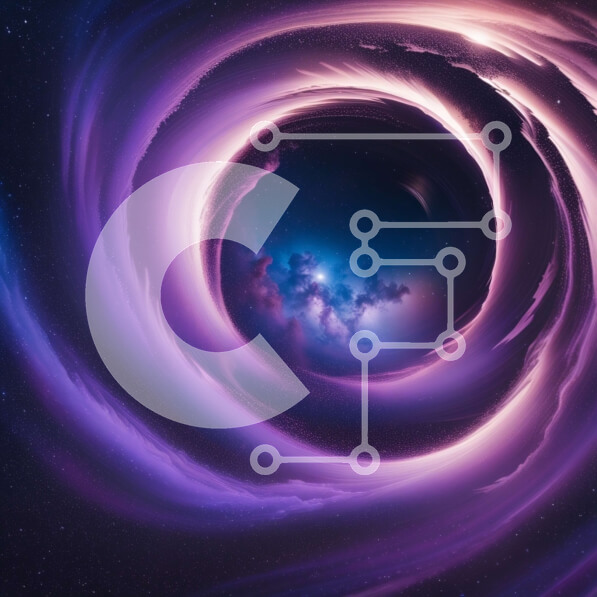 Intra Συλλεκτικό Ξύλινο Παζλ Plywood  4mm - Σαγηνευτική εικόνα μιας περιστρεφόμενης δίνης στο διάστημα Σε Ξύλινο Κουτί - Διαστάσεις Puzzle: 10x10 cm – 25 κομμάτια