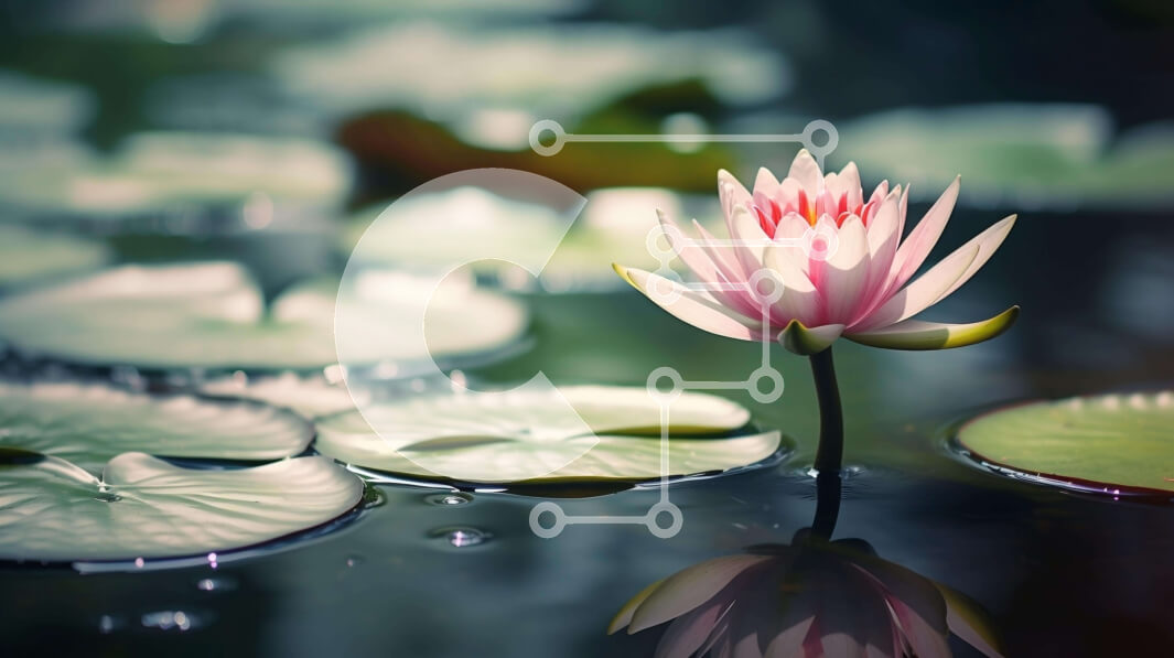 Intra Συλλεκτικό Ξύλινο Παζλ Plywood  4mm - Μονό ροζ νούφαρο σε μια λίμνη Σε Ξύλινο Κουτί - Διαστάσεις: 10x10 cm – 25 κομμάτια