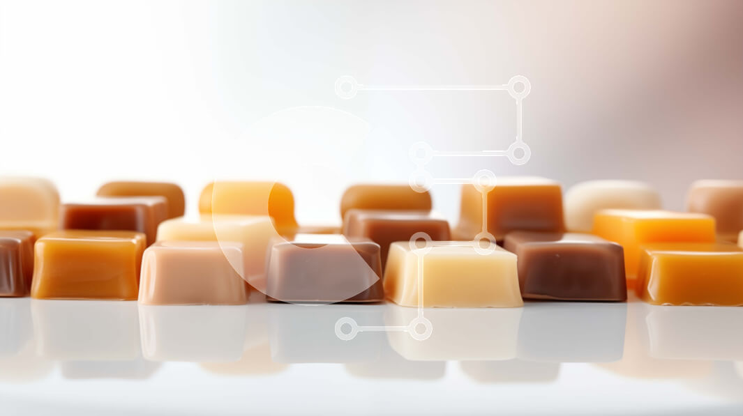 Σετ των 2 Intra Συλλεκτικό Ξύλινο Παζλ Plywood  4mm - Πολύχρωμοι κύβοι σοκολάτας και καραμέλα Σε Ξύλινο Κουτί - Διαστάσεις: 10x10 cm – 25 κομμάτια