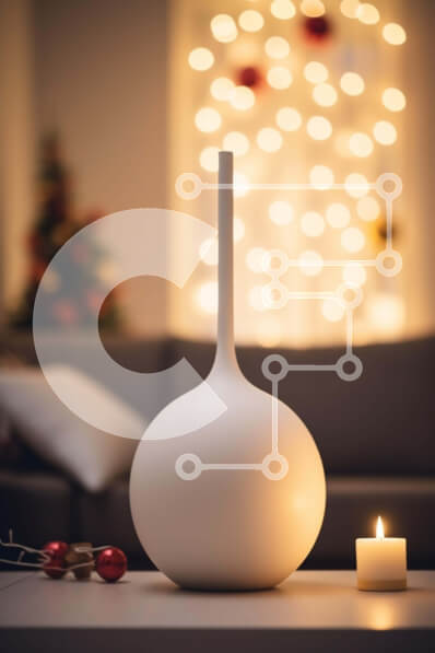 Intra Συλλεκτικό Ξύλινο Παζλ Plywood  4mm - Λευκό βάζο σε τραπεζάκι σαλονιού σε περίτεχνα διακοσμημένο σαλόνι Σε Ξύλινο Κουτί - Διαστάσεις Puzzle: 10x10 cm – 25 κομμάτια