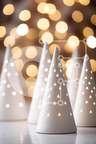 Intra Συλλεκτικό Ξύλινο Παζλ Plywood  4mm - Κηροπήγια για εορταστικά χριστουγεννιάτικα δέντρα σε φωτισμένο φόντο Σε Ξύλινο Κουτί - Διαστάσεις: 10x10 cm – 25 κομμάτια