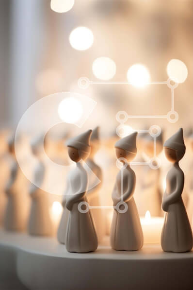 Intra Συλλεκτικό Ξύλινο Παζλ Plywood  4mm - Ομάδα ειδωλίων με κεριά Σε Ξύλινο Κουτί - Διαστάσεις Puzzle: 10x10 cm – 25 κομμάτια