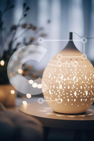 Intra Συλλεκτικό Ξύλινο Παζλ Plywood  4mm - Λευκό επιτραπέζιο φωτιστικό με διακοσμητικές λεπτομέρειες Σε Ξύλινο Κουτί - Διαστάσεις Puzzle: 10x10 cm – 25 κομμάτια