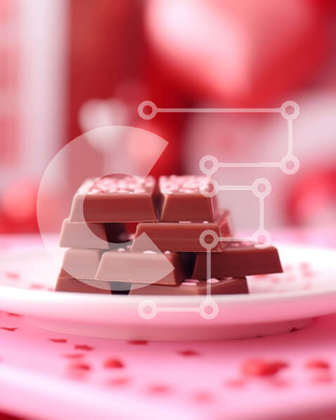 Σετ των 2 Intra Συλλεκτικό Ξύλινο Παζλ Plywood  4mm - Διάφορες μπάρες σοκολάτας με διακοσμητικά καρδιάς Σε Ξύλινο Κουτί - Διαστάσεις: 10x10 cm – 25 κομμάτια