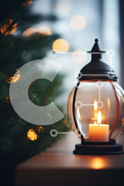 Intra Συλλεκτικό Ξύλινο Παζλ Plywood  4mm - Φανάρι στο φως των κεριών στο διακοσμητικό χριστουγεννιάτικο δέντρο Σε Ξύλινο Κουτί - Διαστάσεις: 10x10 cm – 25 κομμάτια