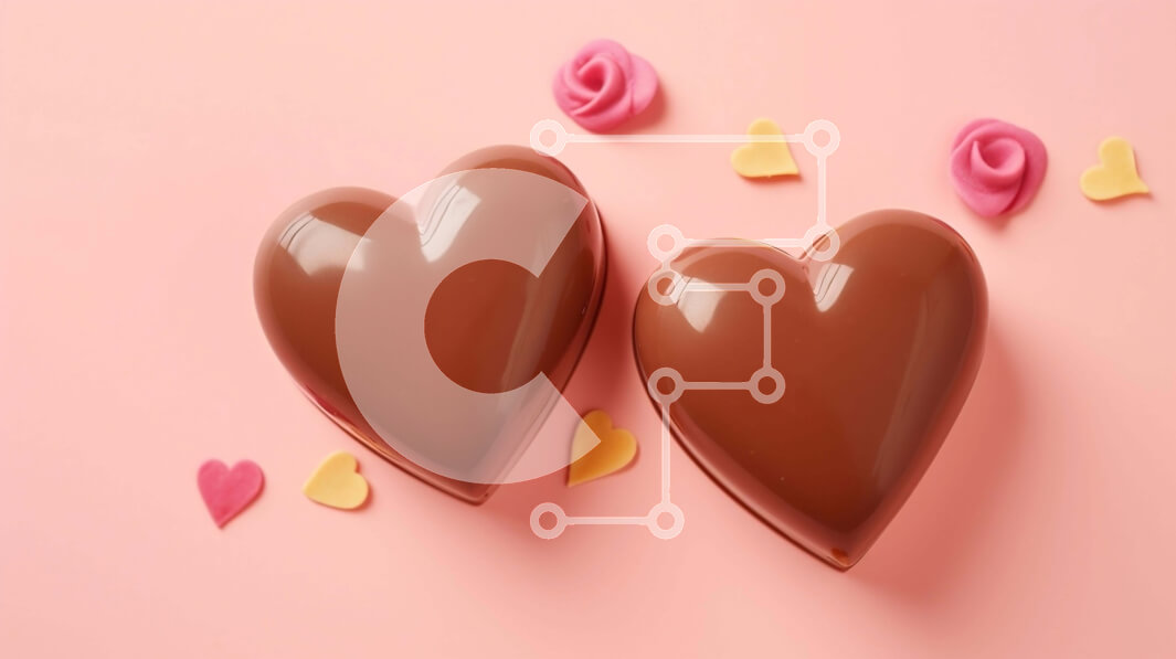 Intra Συλλεκτικό Ξύλινο Παζλ Plywood  4mm - Σοκολατένιες καρδιές για την ημέρα του Αγίου Βαλεντίνου με ροζ τριαντάφυλλα Σε Ξύλινο Κουτί - Διαστάσεις: 10x10 cm – 25 κομμάτια