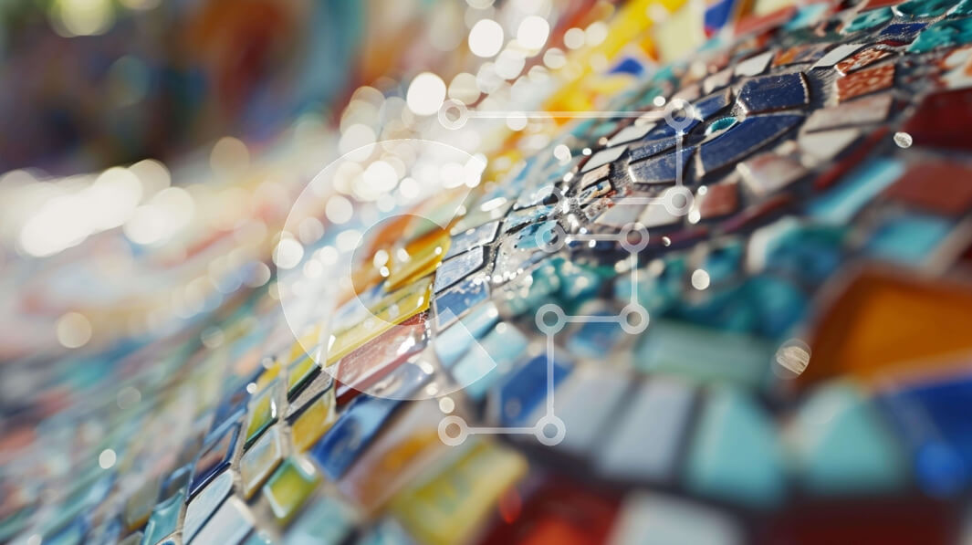 Intra Συλλεκτικό Ξύλινο Παζλ Plywood  4mm - Πολύχρωμο γυαλί μωσαϊκό τέχνης εγκατάσταση ή διακοσμητικό κομμάτι Σε Ξύλινο Κουτί - Διαστάσεις Puzzle: 10x10 cm – 25 κομμάτια