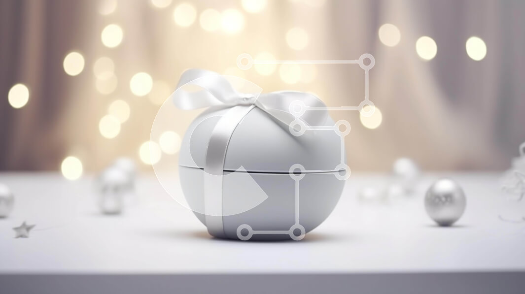 Intra Συλλεκτικό Ξύλινο Παζλ Plywood  4mm - Λευκό πασχαλινό αυγό με ασημένια στολίδια Σε Ξύλινο Κουτί - Διαστάσεις: 10x10 cm – 25 κομμάτια