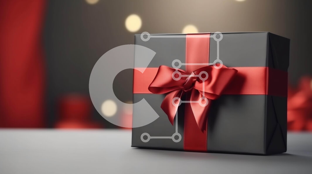 Intra Συλλεκτικό Ξύλινο Παζλ Plywood  4mm - Μαύρο κουτί δώρου με κόκκινη κορδέλα και φωτάκια Σε Ξύλινο Κουτί - Διαστάσεις: 10x10 cm – 25 κομμάτια