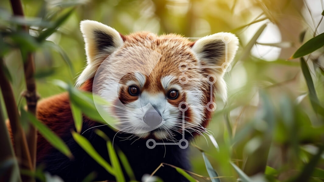 Σετ των 2 Intra Συλλεκτικό Ξύλινο Παζλ Plywood  4mm - Περίεργο κόκκινο Panda στο ψηλό γρασίδι Σε Ξύλινο Κουτί - Διαστάσεις: 10x10 cm – 25 κομμάτια