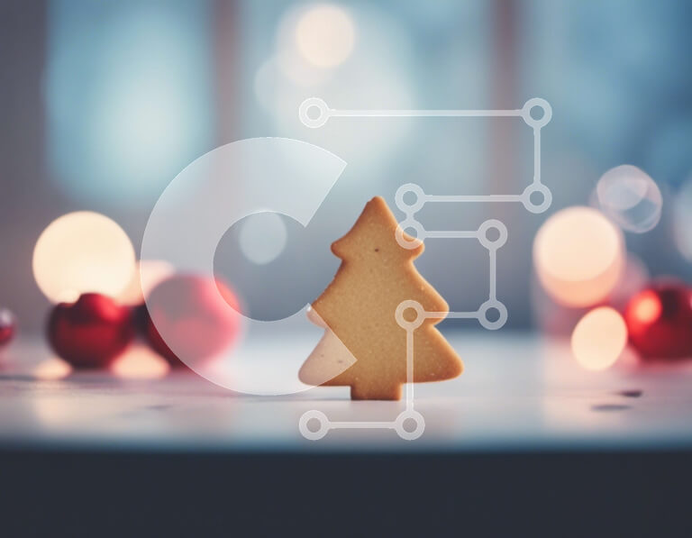 Σετ των 2 Intra Συλλεκτικό Ξύλινο Παζλ Plywood  4mm - Εορταστικό δέντρο μπισκότων σε ξύλινο τραπέζι Σε Ξύλινο Κουτί - Διαστάσεις: 10x10 cm – 25 κομμάτια