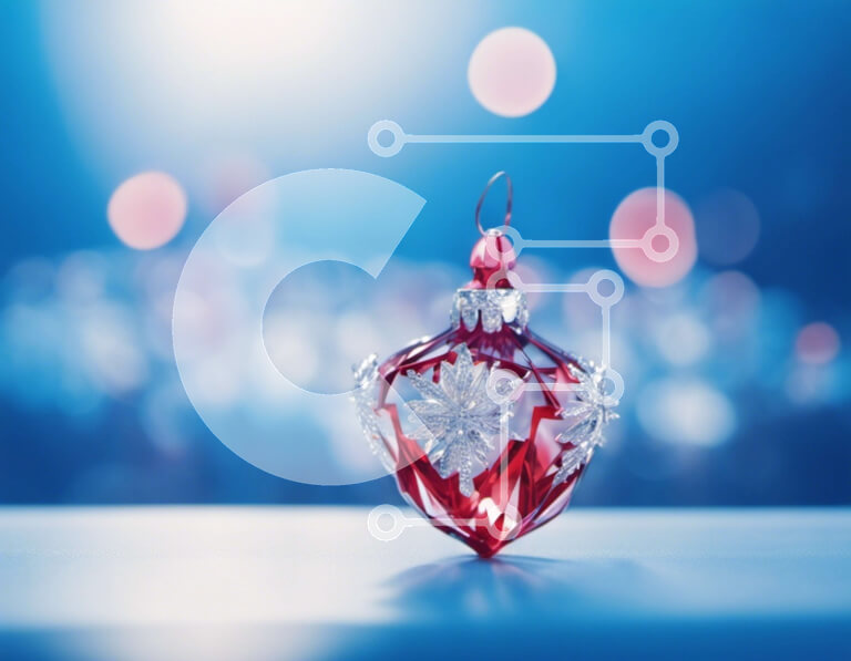 Intra Συλλεκτικό Ξύλινο Παζλ Plywood  4mm - Κόκκινο και λευκό γυάλινο στολίδι στο τραπέζι Σε Ξύλινο Κουτί - Διαστάσεις: 10x10 cm – 25 κομμάτια